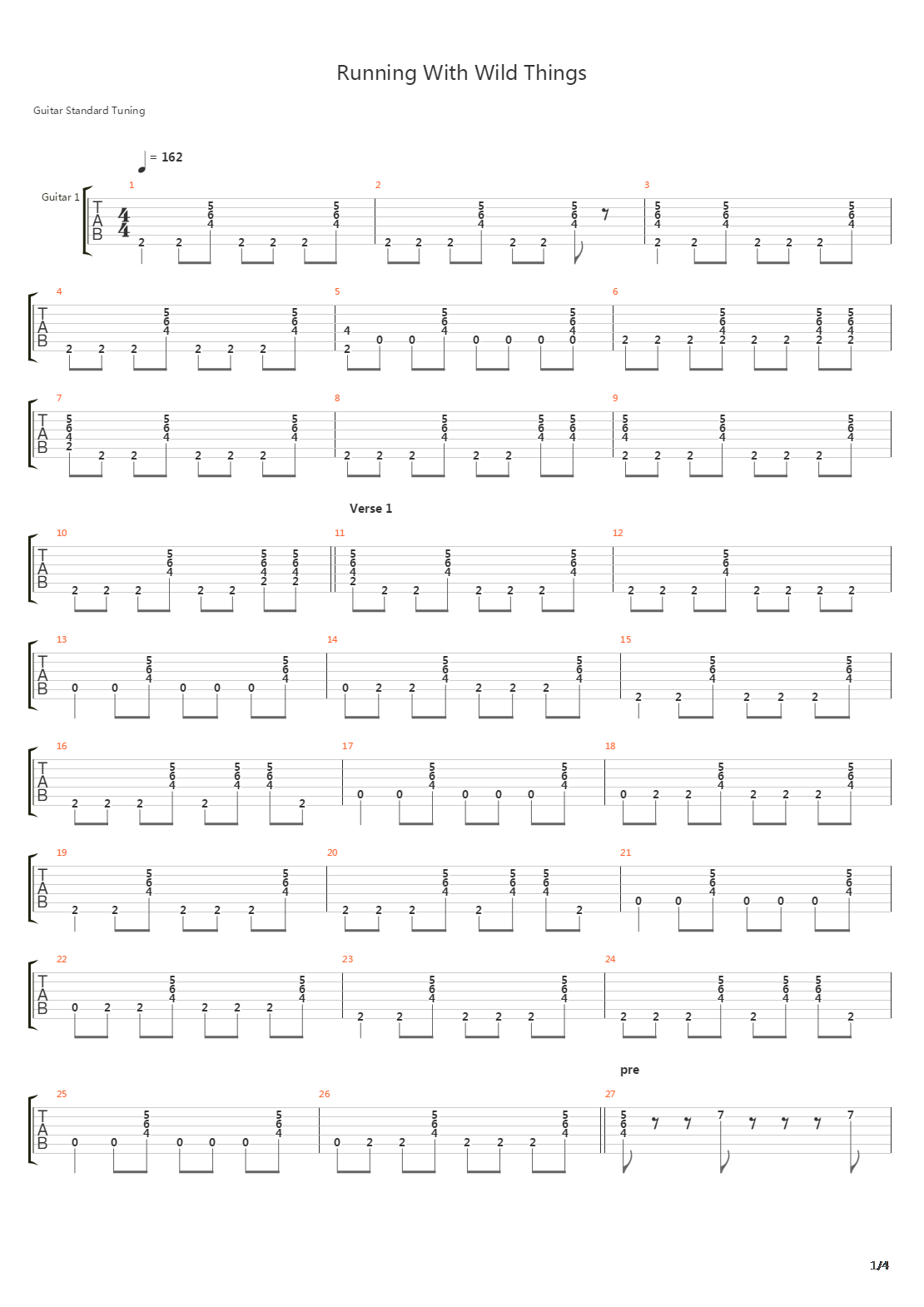 running with the wild things吉他谱