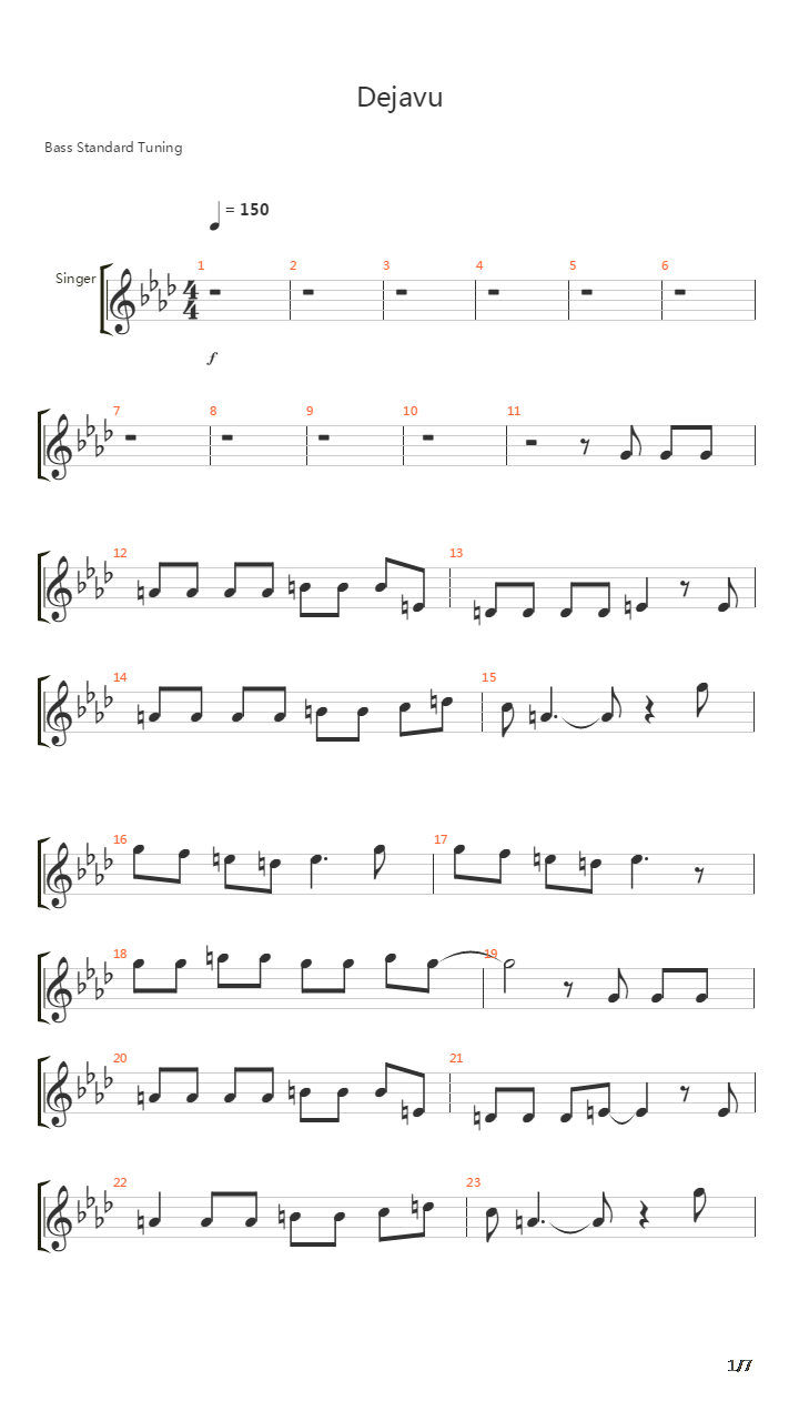 相关吉他谱 吉他谱信息 歌曲 标题:dejavu 标签:总