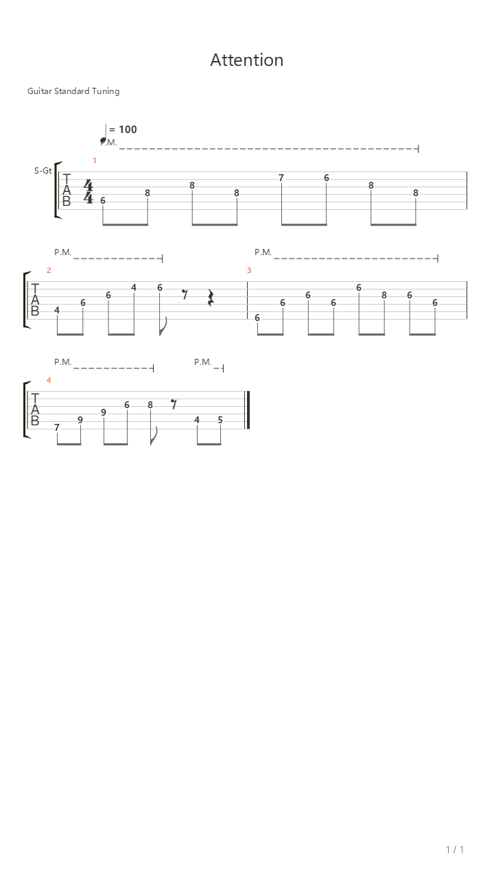 attention吉他谱(gtp谱)_charlie puth(查理·普斯)