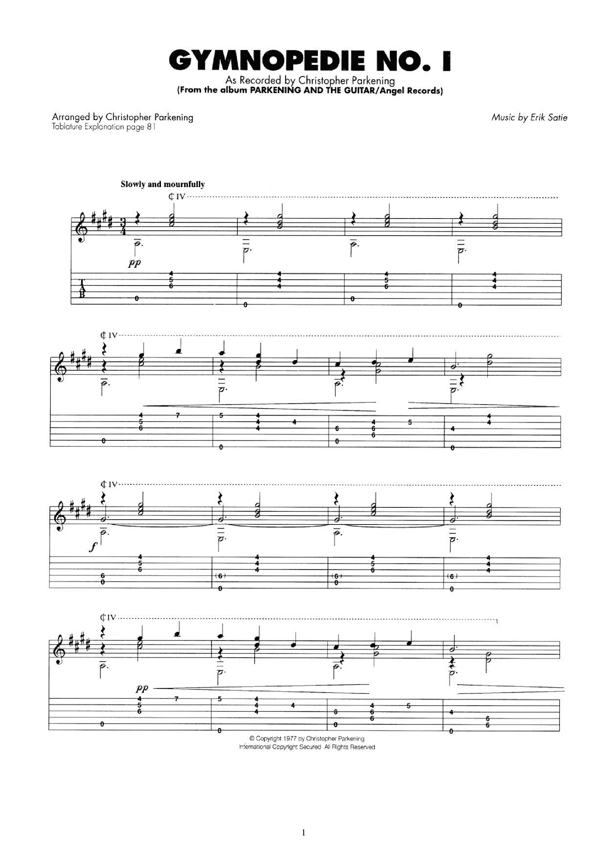 gymnopedie no.1-3 合集吉他谱1