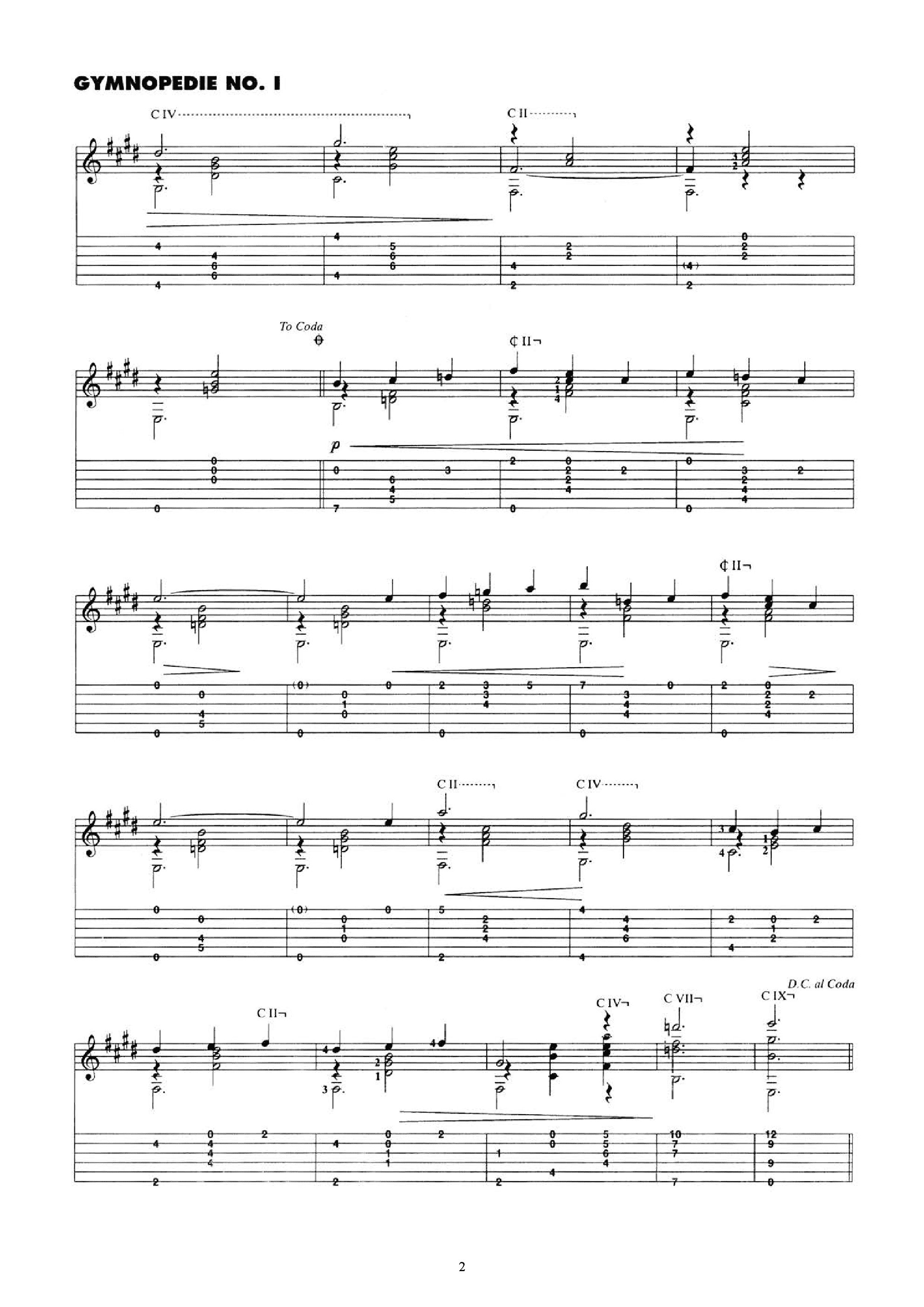 gymnopedie no.1-3 合集吉他谱2