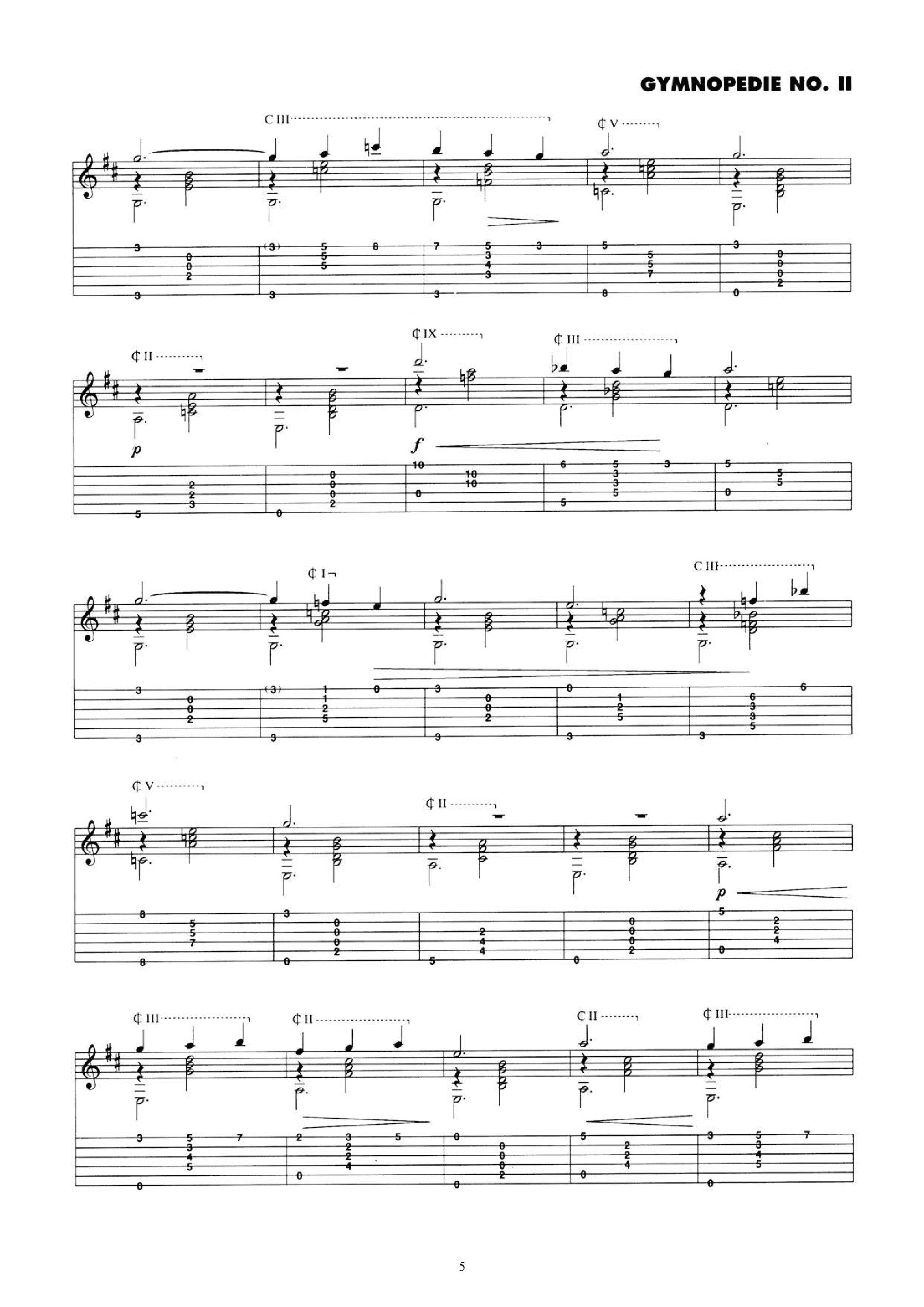 gymnopedie no.1-3 合集吉他谱5