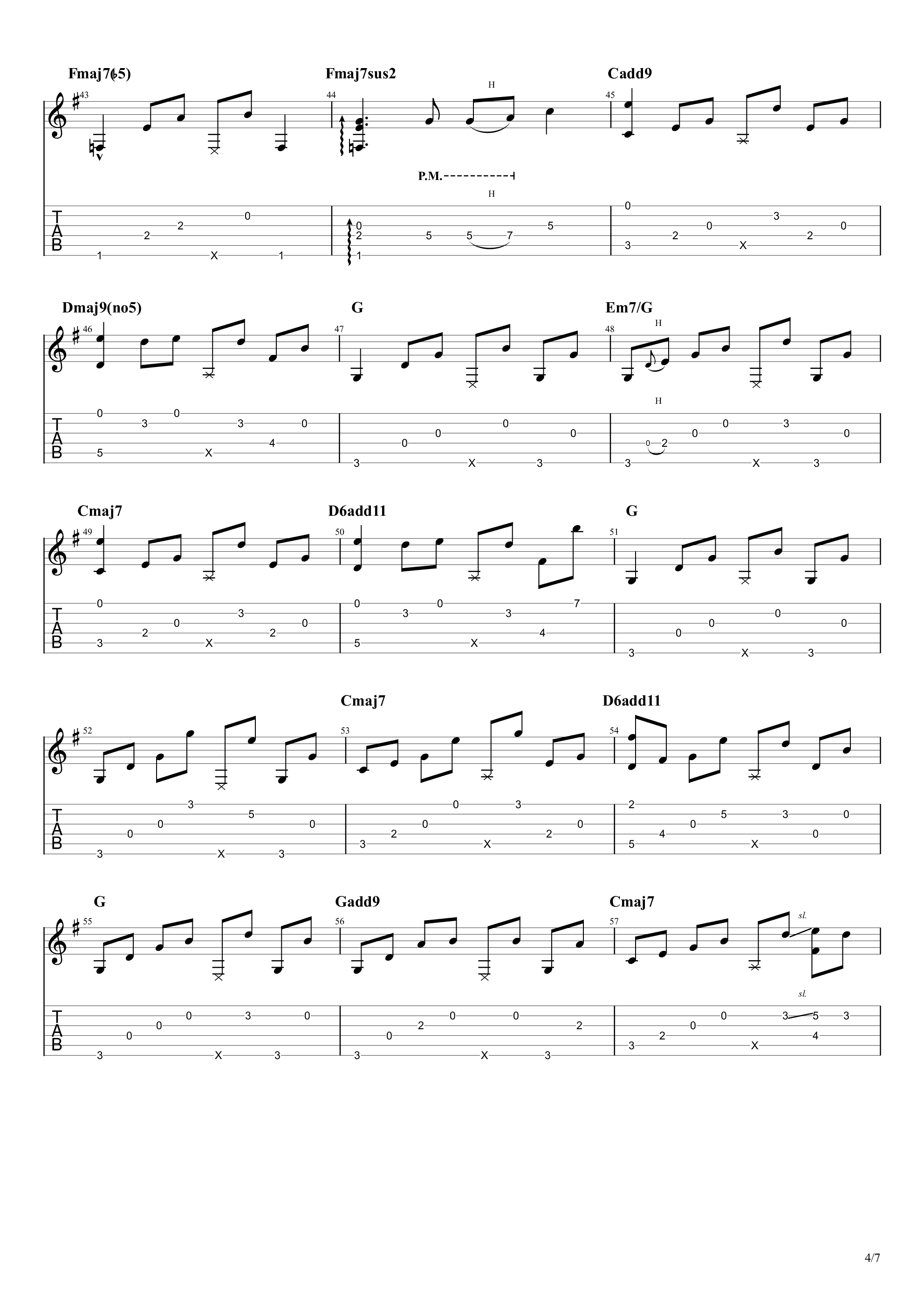 日落潮汐吉他谱4