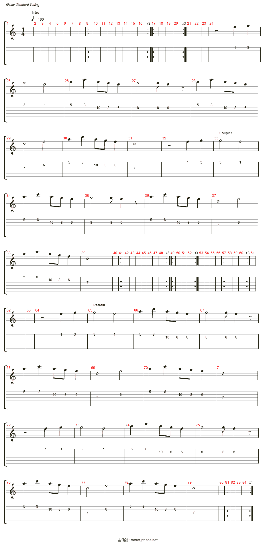 caravan吉他谱(solo whistle)_passenger