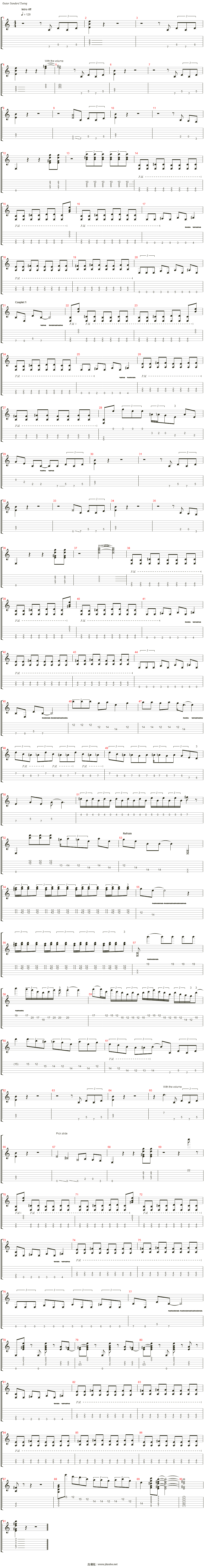 walking by myself吉他谱(lead guitar)_gary moore