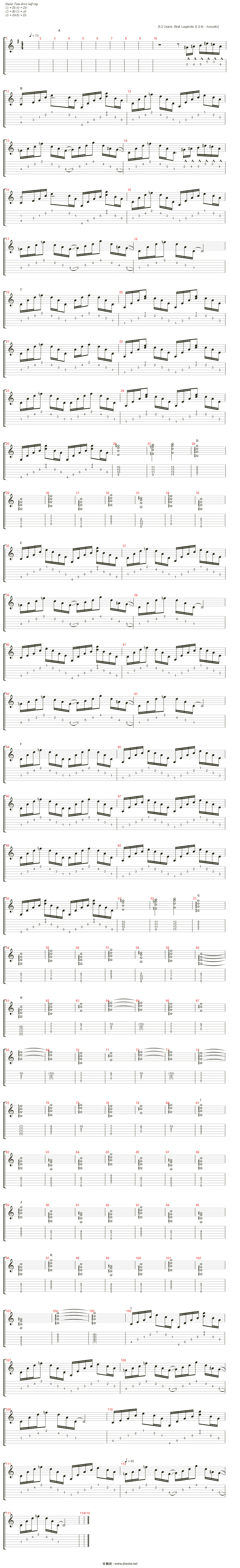 the temple of the king吉他谱(guitar: axel)