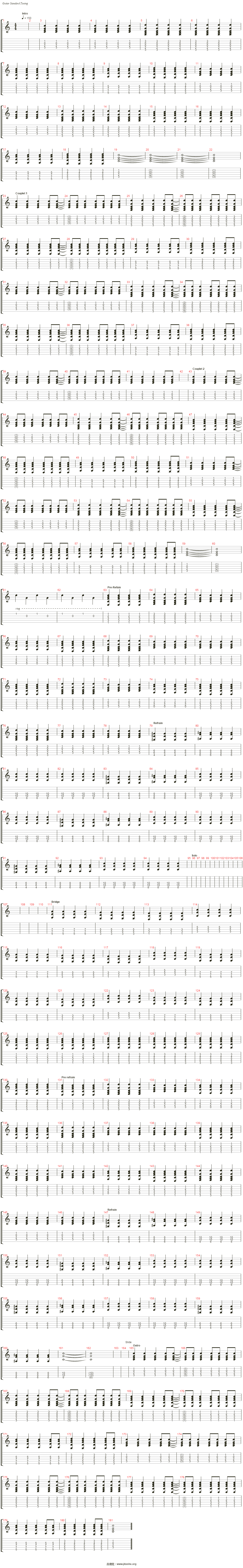 slide 标记:introcouplet 1couplet 2pre-refainrefrainsolobridgepre