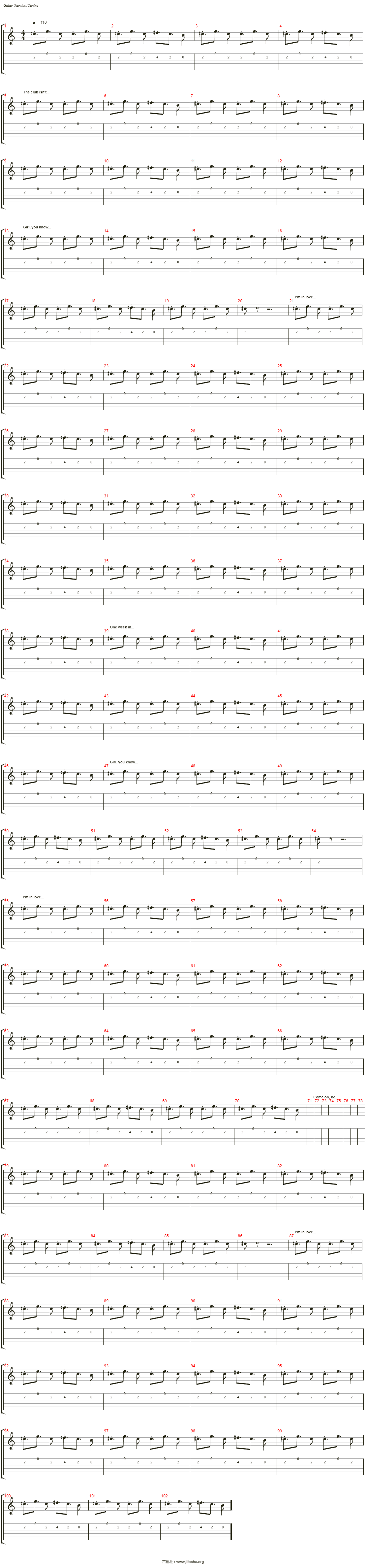 shape of you吉他谱(eguitar)_ed sheeran