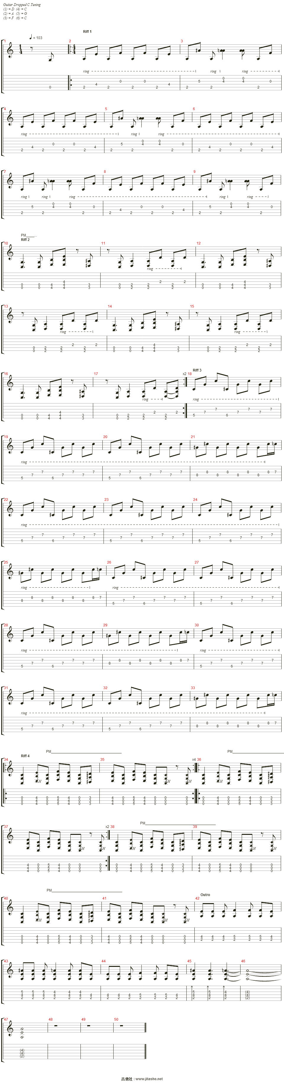 immortal吉他谱(morgan lander - guitar)_kittie