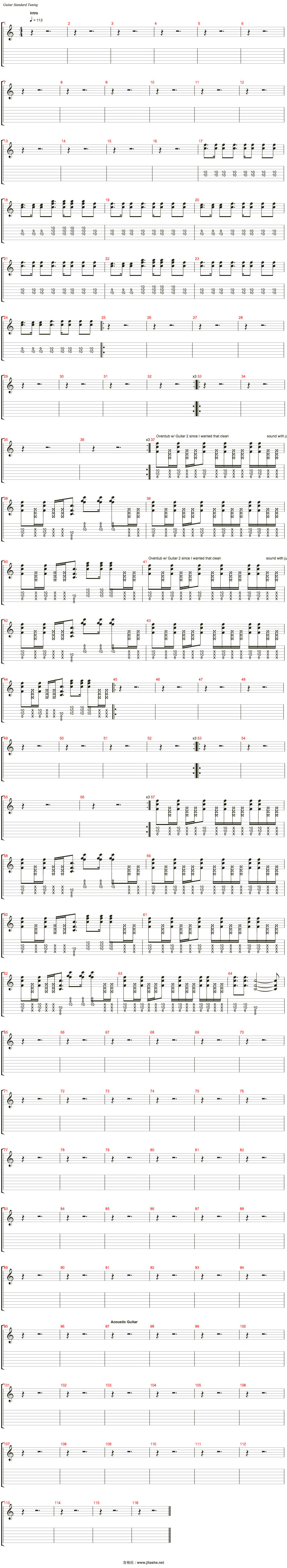 hope吉他谱(guitar 4)