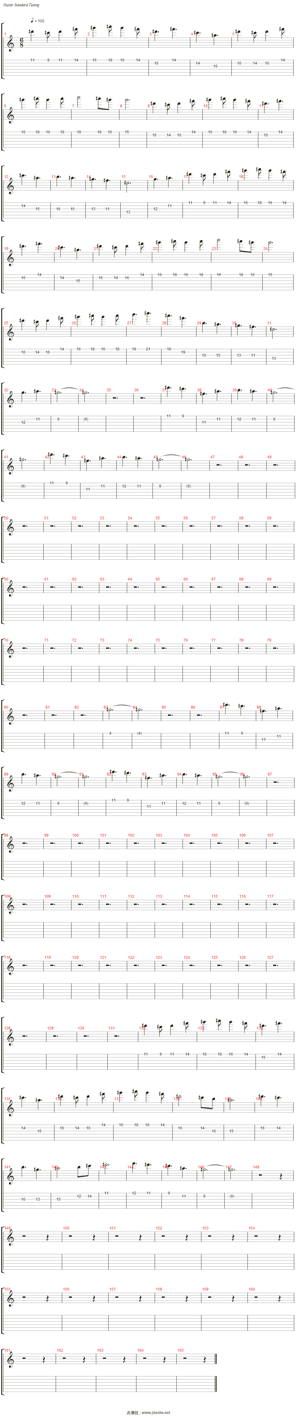 吉他谱信息 标题:farewell 标签:总谱 艺人:avantasia 专辑:the