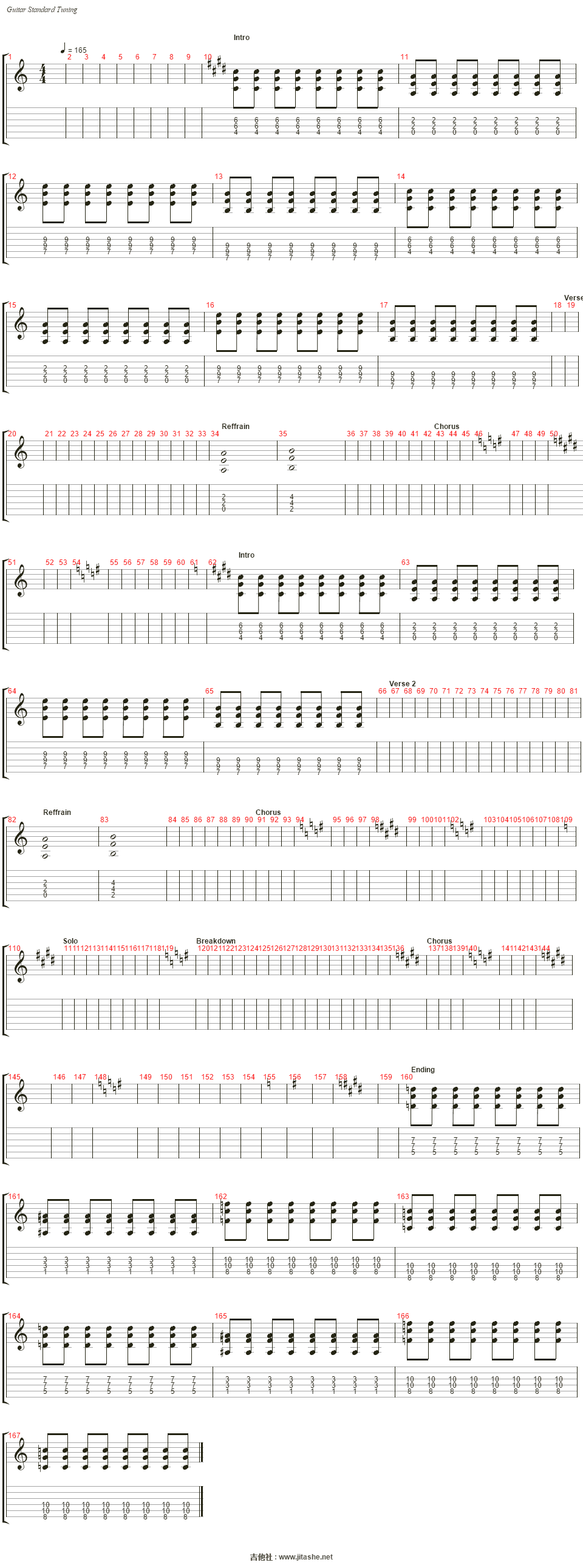 change(死神op)吉他谱(guitar 3)