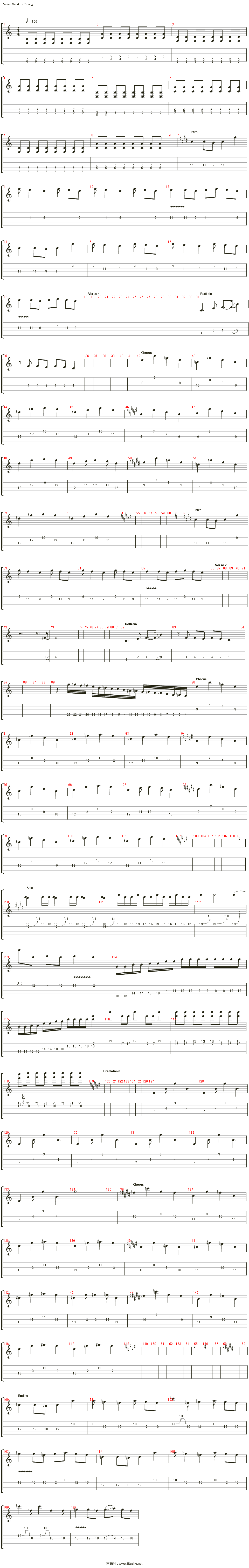 change(死神op)吉他谱(guitar 1)