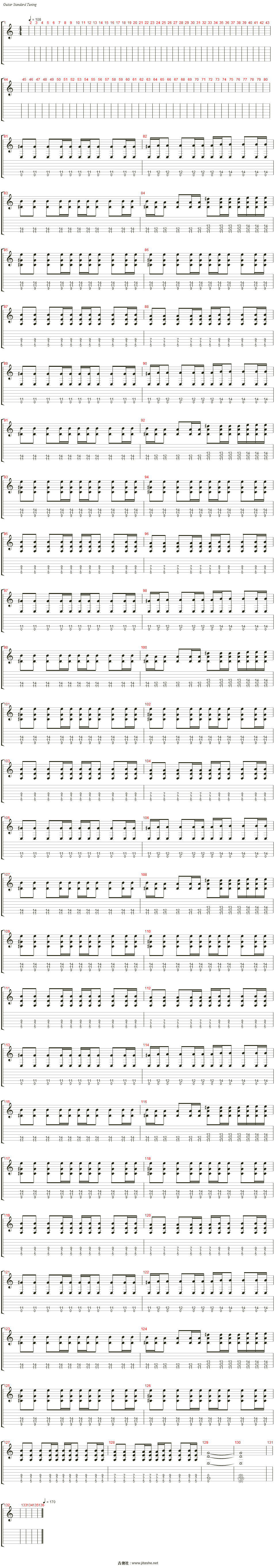 silent roar吉他谱(electric guitar)_euphoria