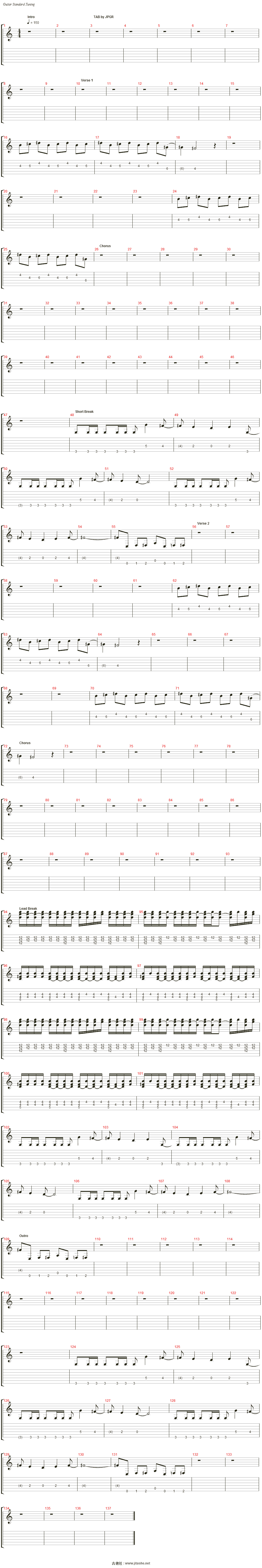 working for the weekend吉他谱(overdubs)_loverboy