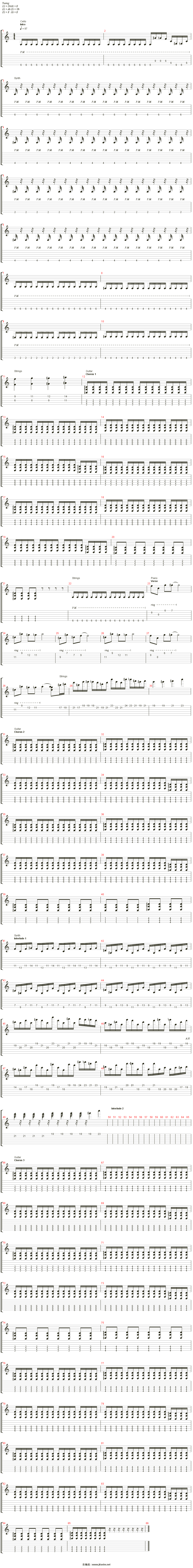 my demons吉他谱(cover guitar)_starset