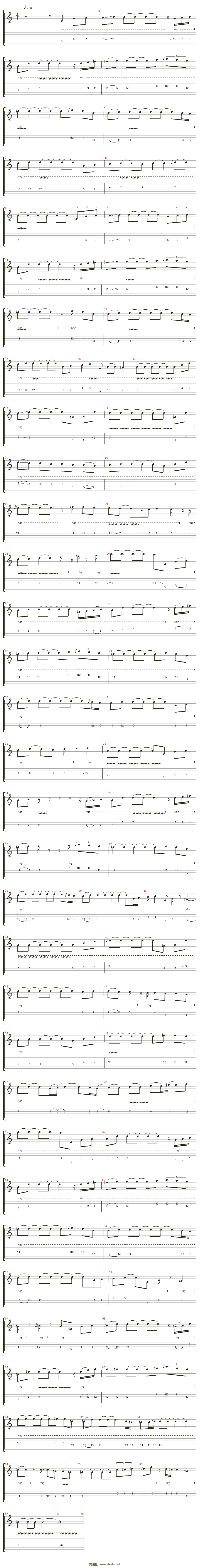 雨的印记(kiss the rain)吉他谱(steel guitar)