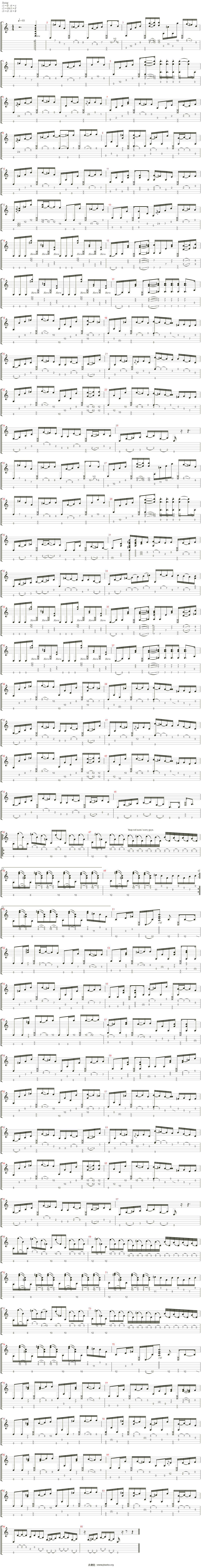 gravity吉他谱(gtp谱,指弹)_郑成河(sungha jung)