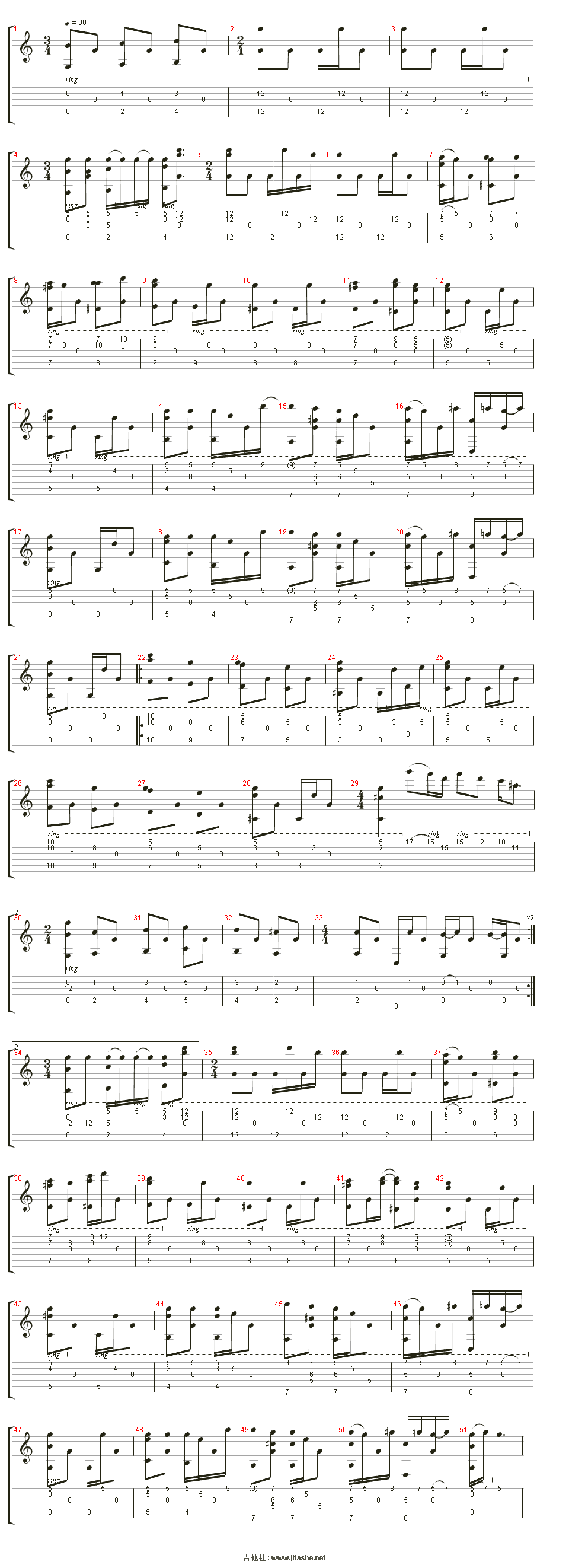 blackbird吉他谱(trilha 1)_郑成河