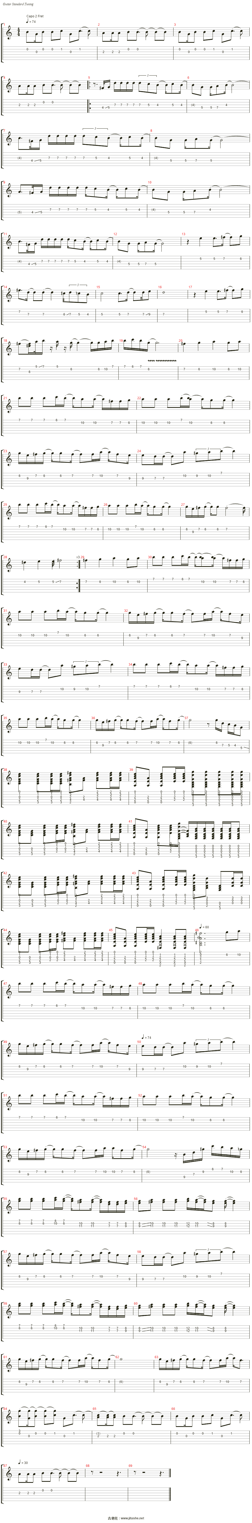 风向仪(风见鸡)吉他谱(guitar(melody))_depapepe