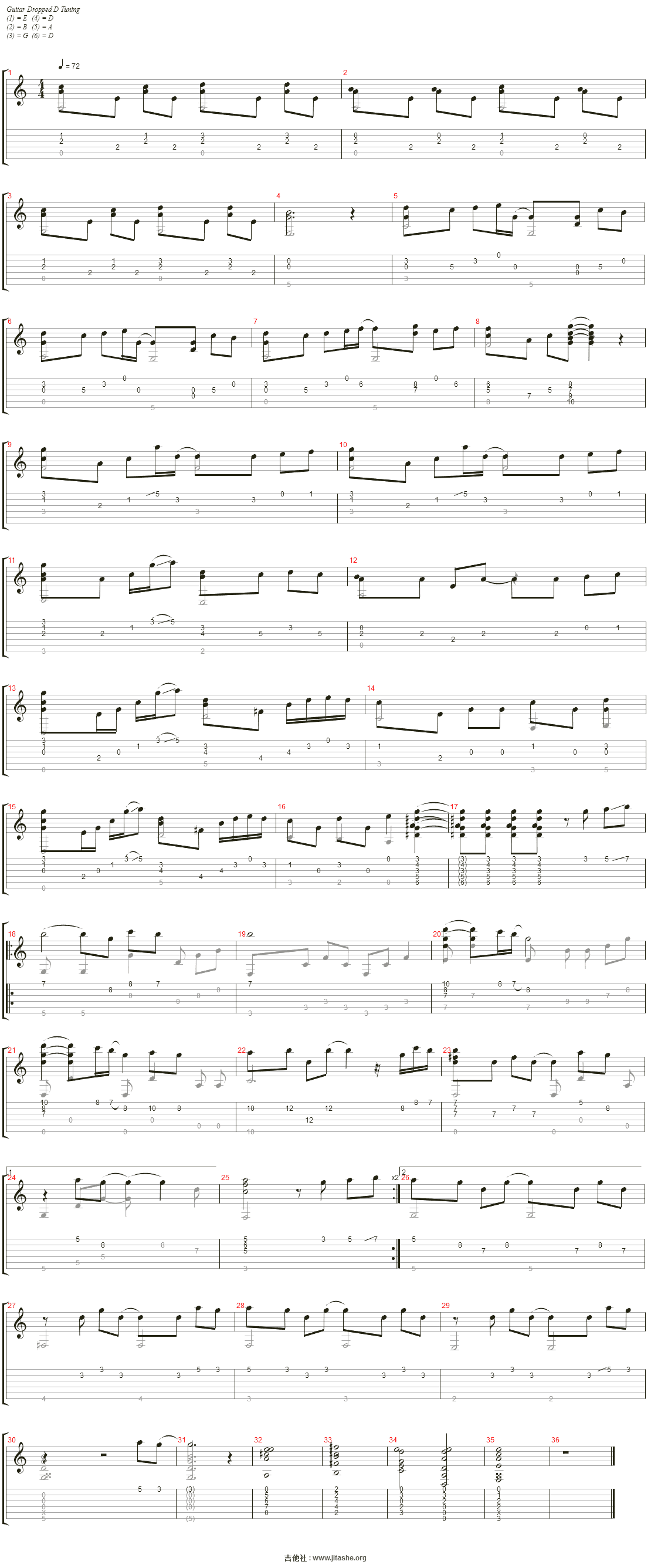 angel beats - my song吉他谱(untitled)_动漫游戏