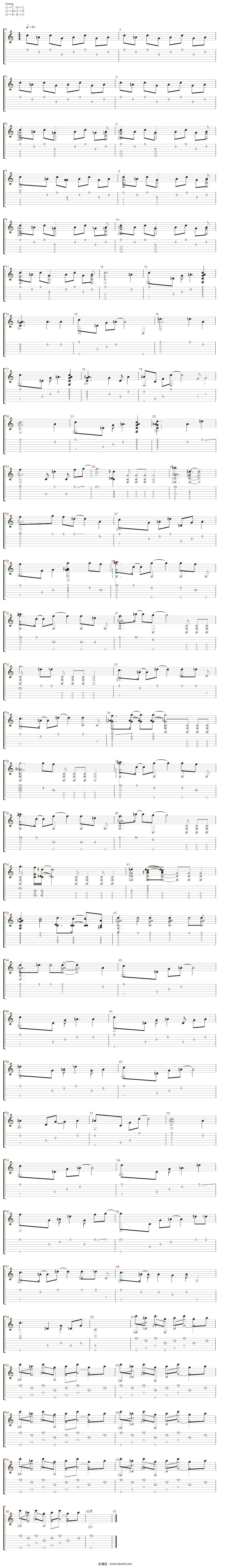 kanon - last regrets吉他谱(gtp谱,指弹)_动漫游戏()