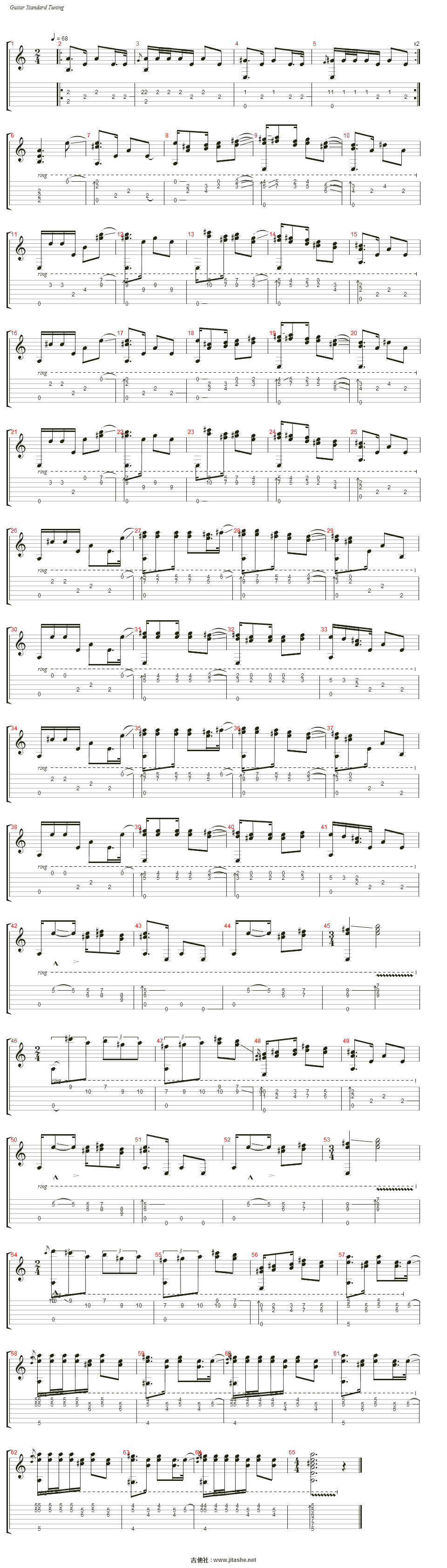 鸽子吉他谱(音轨 1)_francisco torrega