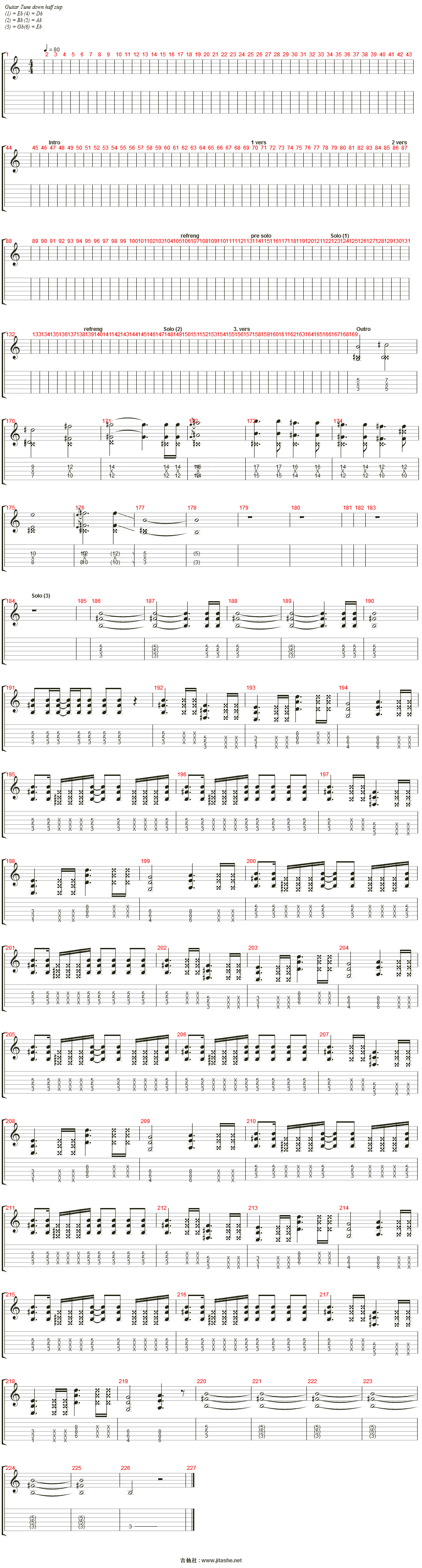 november rain吉他谱(rytme gitar 2)_guns n" roses