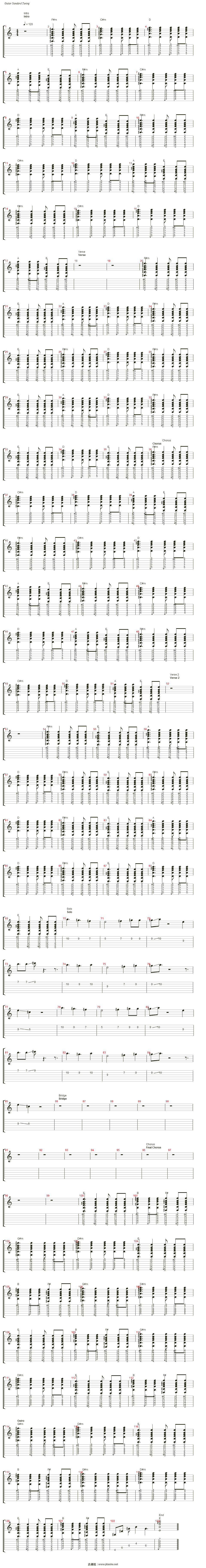 the funeral of hearts吉他谱(guitar (acoustic))_h.i.