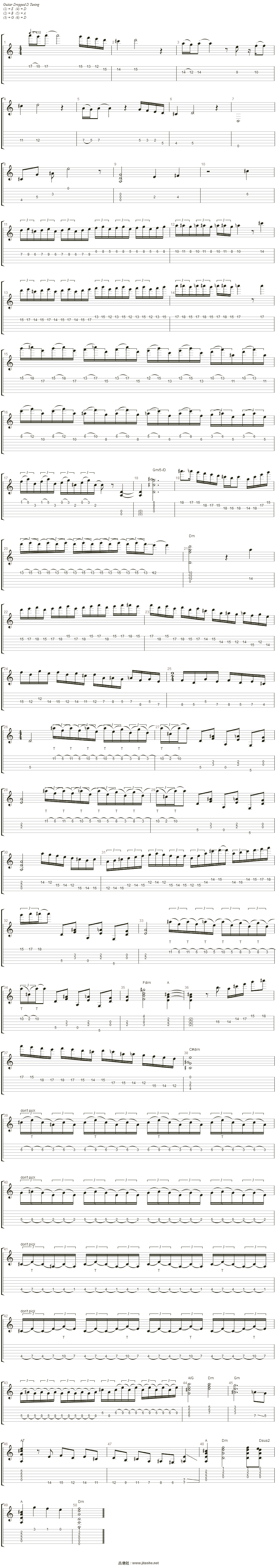 toccata and fugue(托卡他与赋格)吉他谱(guitar)_johann sebastian