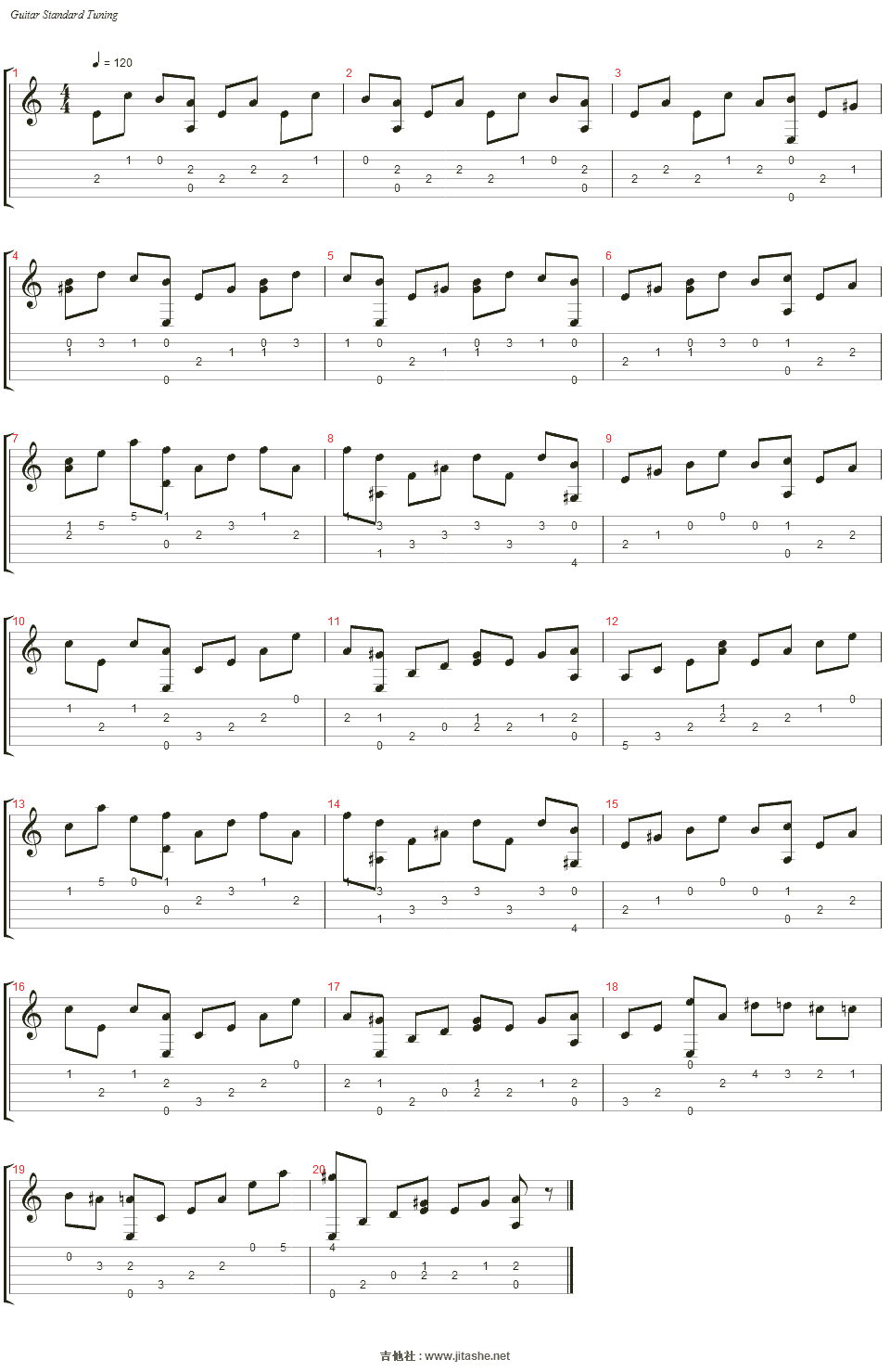 temptest sonata 3rd movement intro吉他谱(electric guitar)_ludwig