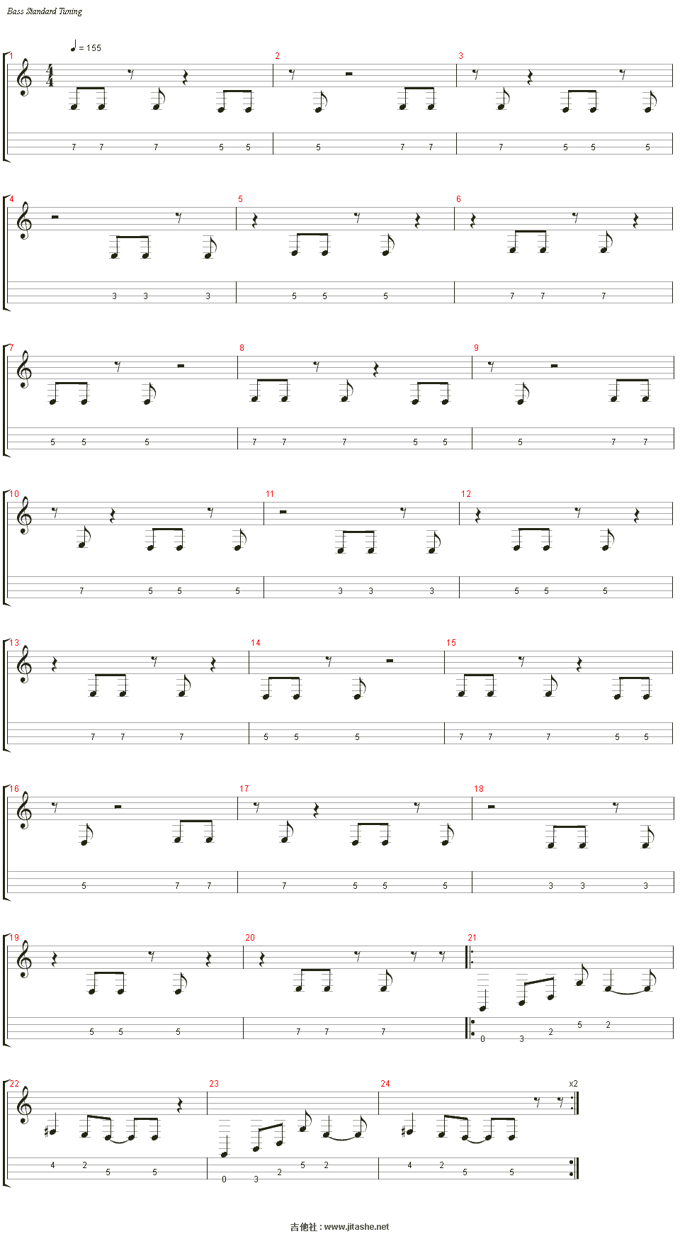 beat it (solo)吉他谱(bass)_michael jackson