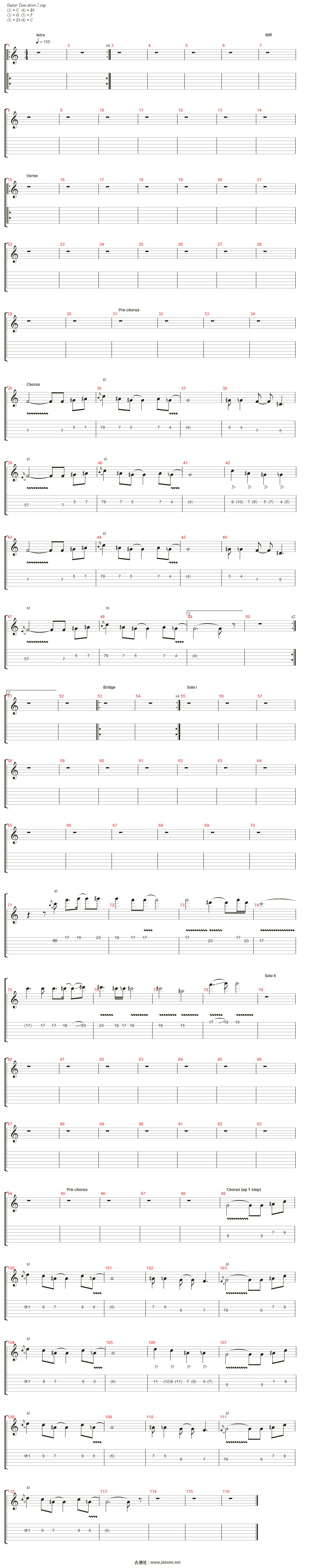 war eternal吉他谱(lead / melody guitar ii)_arch enemy