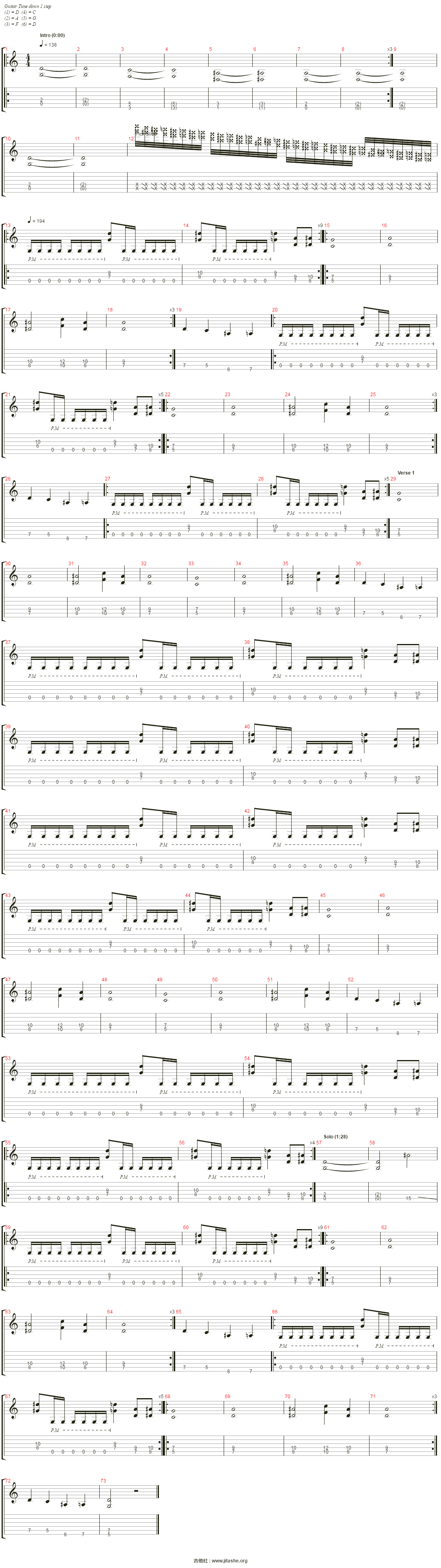 evil dead吉他谱(rhythm)_death