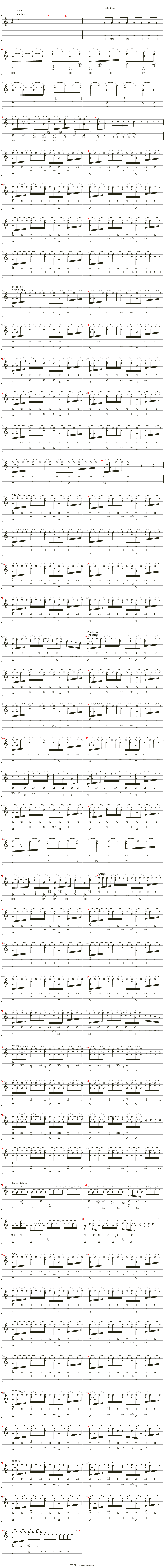 faint吉他谱(gtp谱)_linkin park(林肯公园)