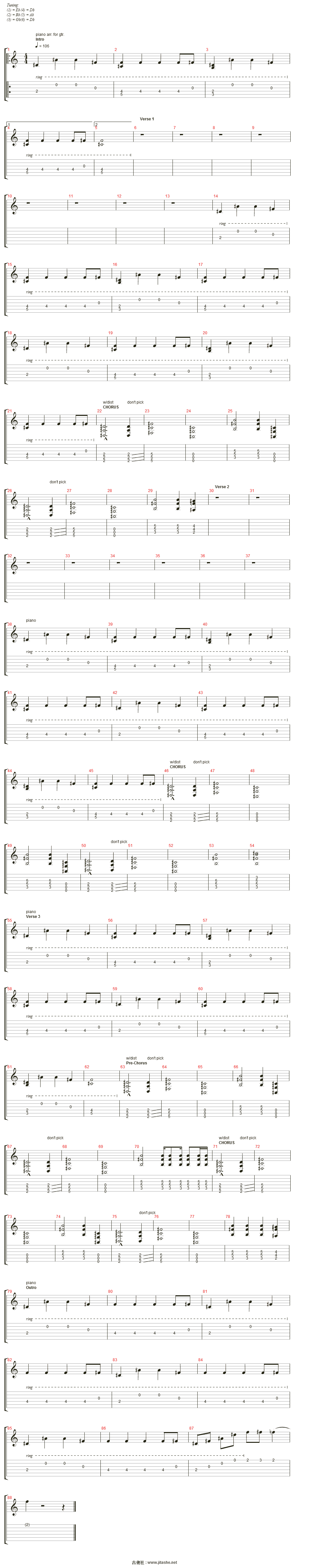 in the end吉他谱(guitar 1)_linkin park