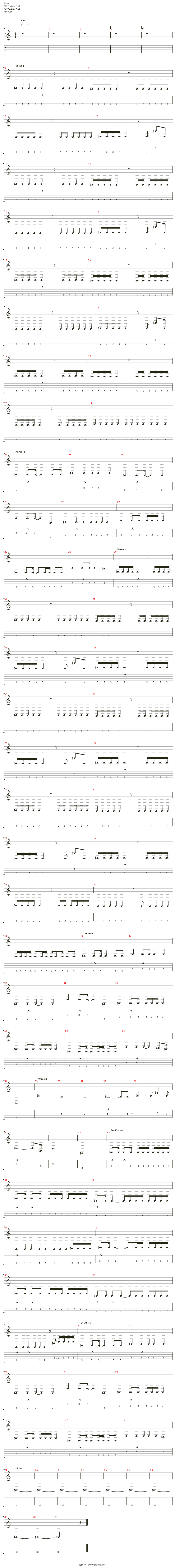 in the end吉他谱(bass)_linkin park