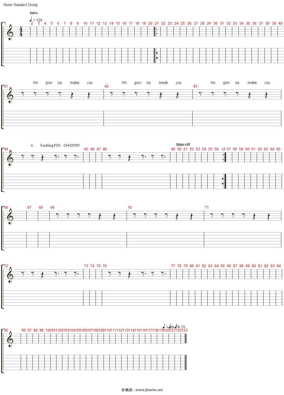 psycho吉他谱(wolstenholme (back vocal))_muse