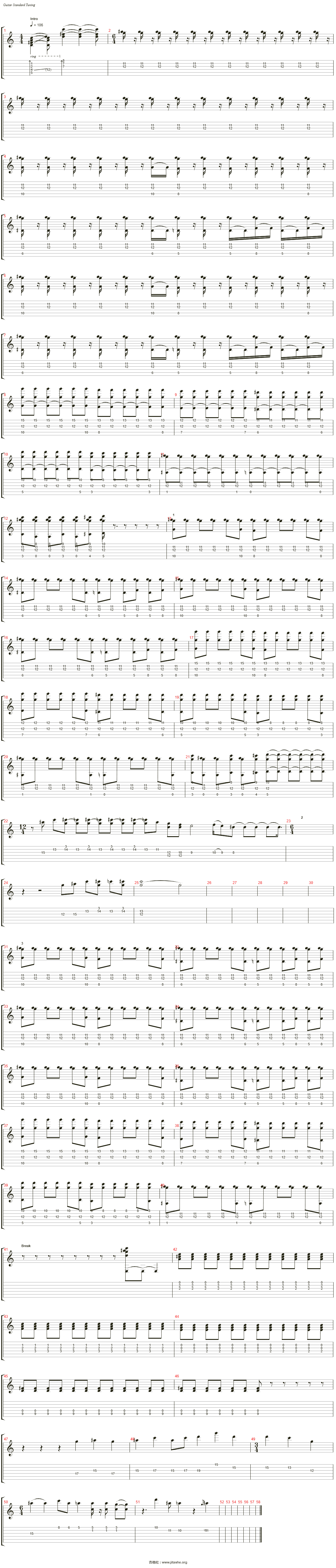 feeling吉他谱(gtp谱,总谱)_muse(缪斯乐队)