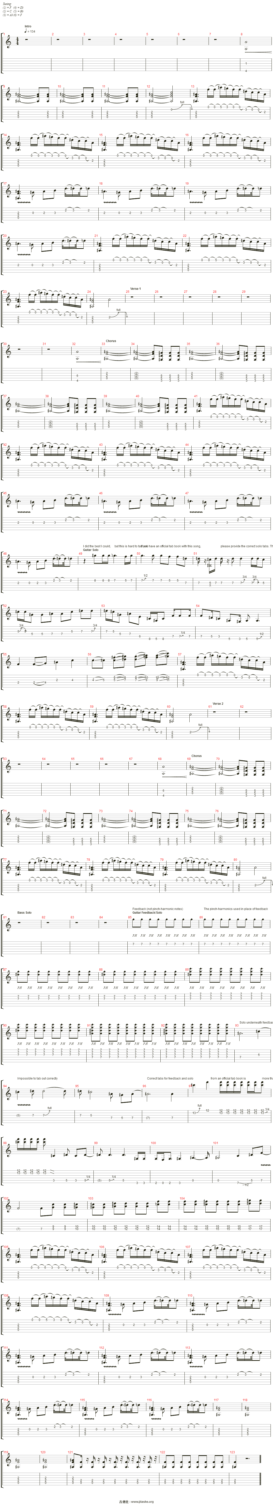 love buzz吉他谱(guitar 1)_nirvana