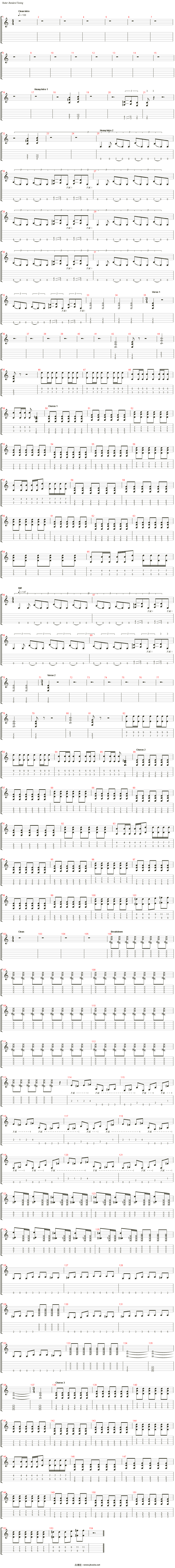 blood in my eyes吉他谱(distortion guitar-2)_sum 41