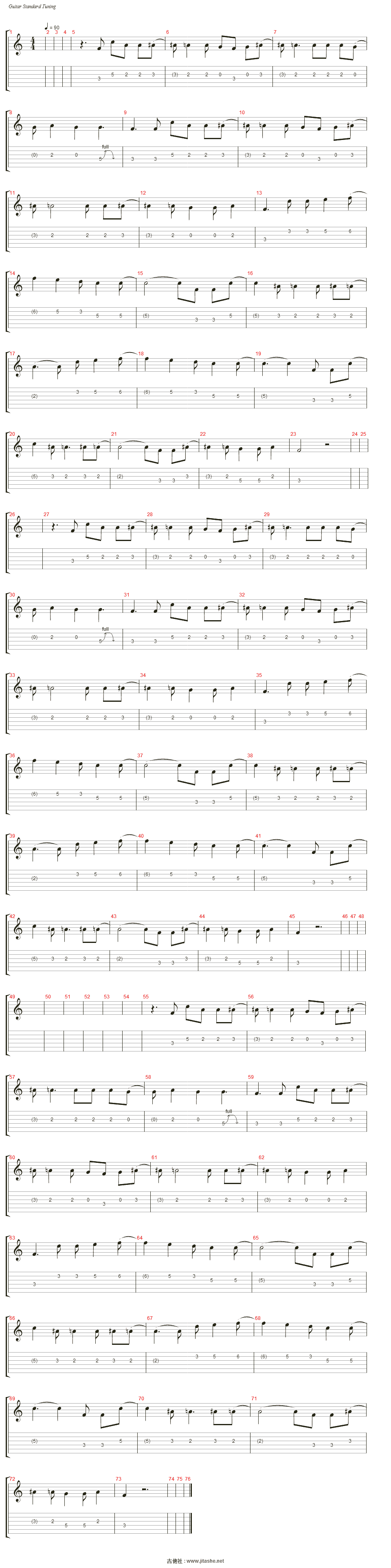 pieces吉他谱(pista 4)