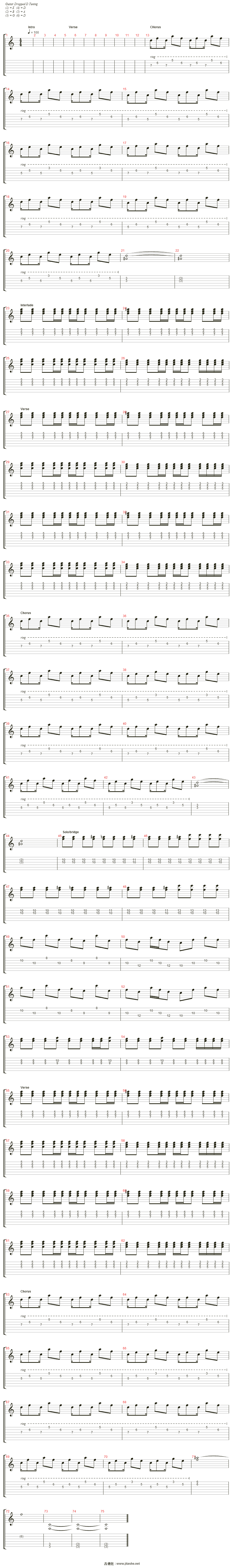 pieces吉他谱(gtr iii)_sum 41