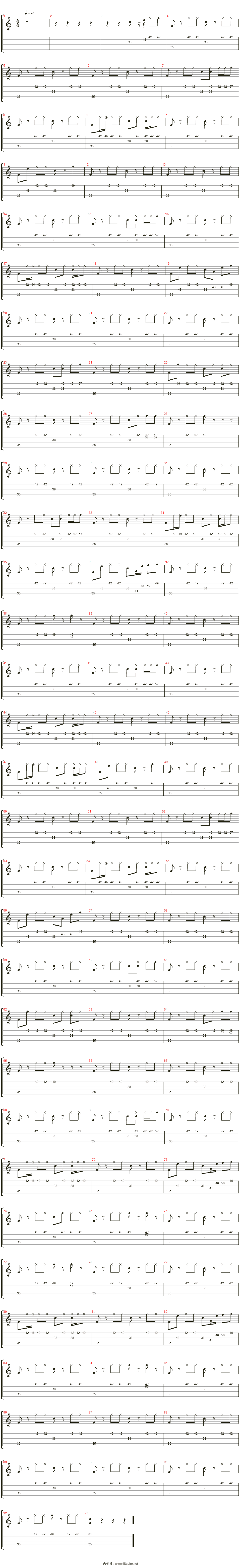 童谣- 萤火虫吉他谱(percussion)