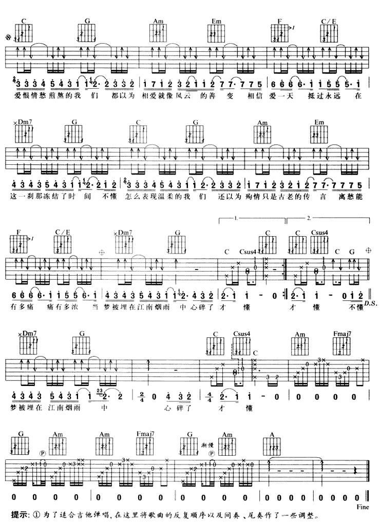 江南吉他谱(图片谱)_林俊杰(JJ)_林俊杰《江南》吉他谱六线谱经典版2.png
