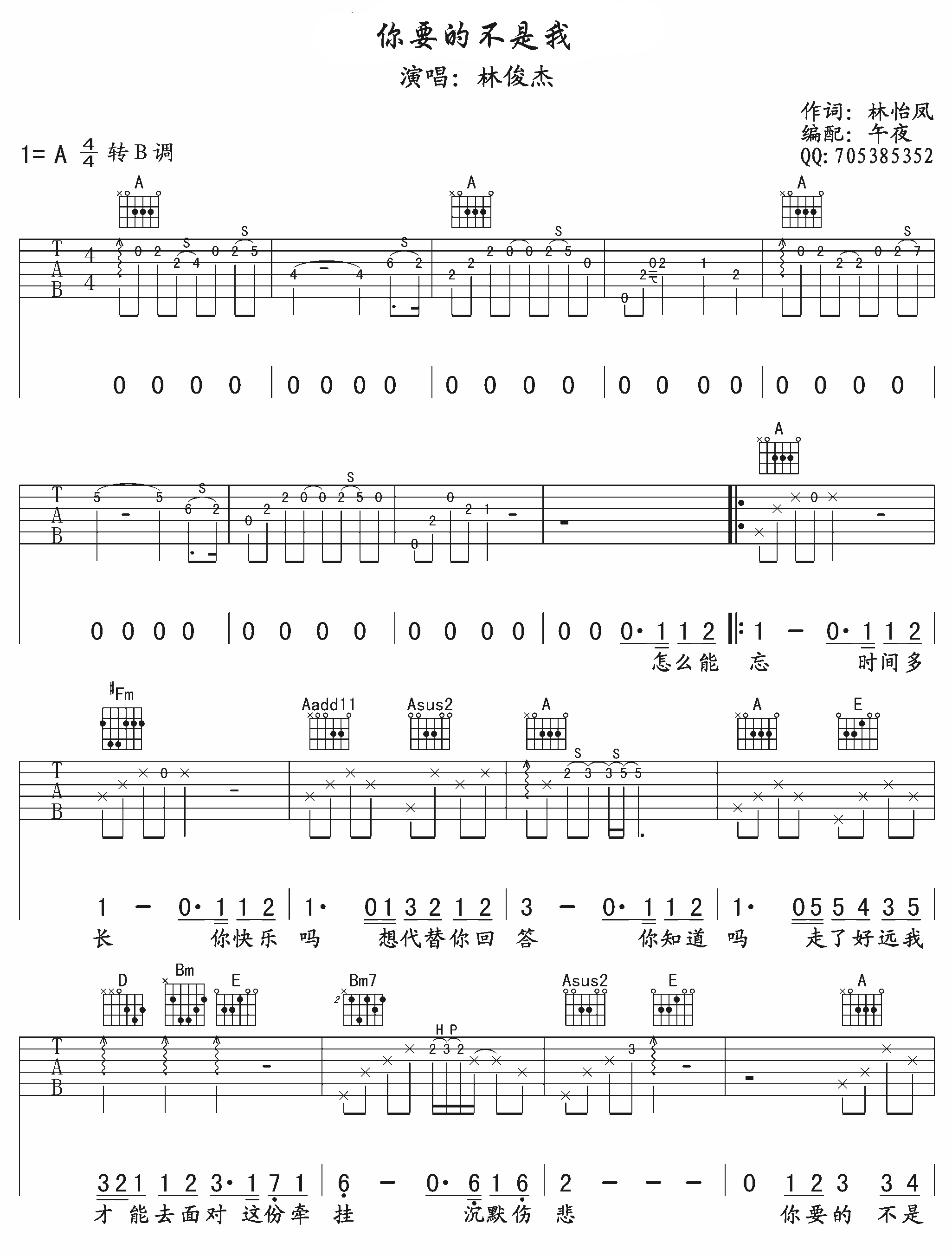 你要的不是我吉他谱(图片谱,弹唱,分解和弦)_林俊杰(JJ)_林俊杰《你要的不是我》吉他谱六线谱1.png