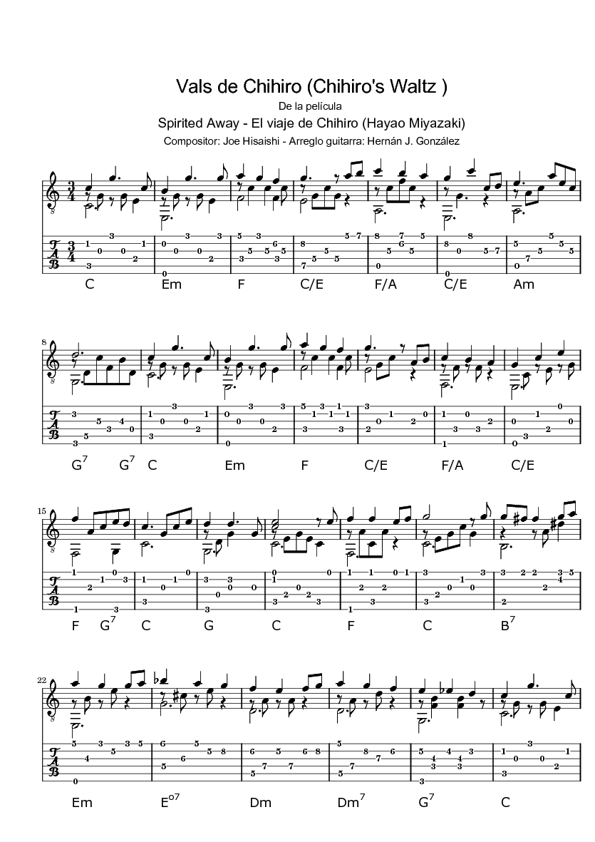 千与千寻 - Chihiro's Waltz吉他谱(图片谱,插曲,千与千寻)_动漫游戏(ACG)_chihiro-vals-page1.png