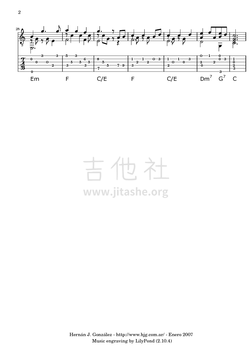 千与千寻 - Chihiro's Waltz吉他谱(图片谱,插曲,千与千寻)_动漫游戏(ACG)_chihiro-vals-page2.png