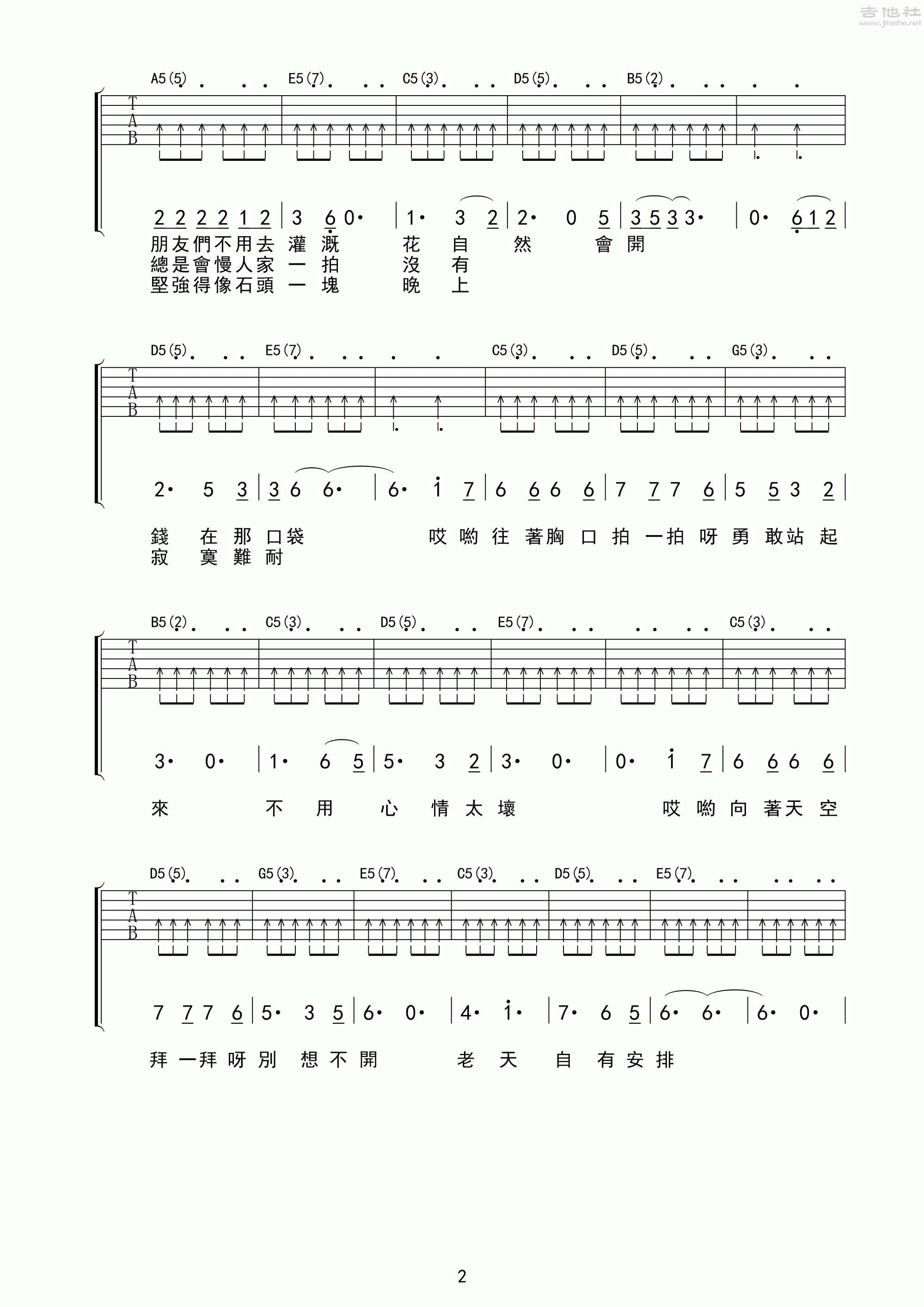 笨小孩吉他谱奔放的雨天编配吉他堂-2