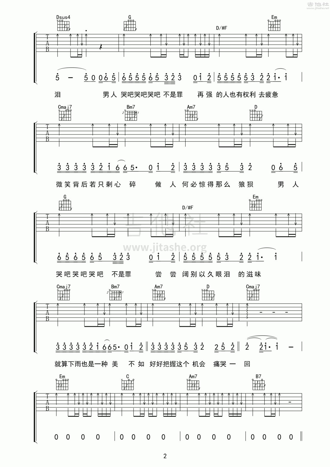 男人哭吧不是罪吉他谱(图片谱,扫弦,弹唱)_刘德华(Andy Lau)_男人哭吧不是罪02.gif